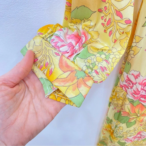 Vintage 70s Deadstock Floral Full Length Nightgown Sz Small - Picture 3 of 6